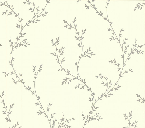 Tapetti 1838 Wallcoverings Milton, valkoinen/hopea, 0,52x10,05m