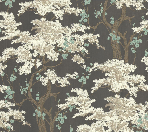 Tapetti 1838 Wallcoverings Harewood Foil, kiiltävä/hopea, 0,52x10,05m