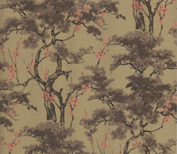 Tapetti 1838 Wallcoverings Harewood, kulta, 0,52x10,05m