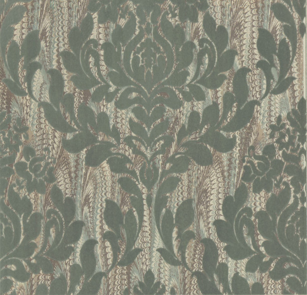 Tapetti 1838 Wallcoverings Faversham, sinivihreä, 0,52x10,05m