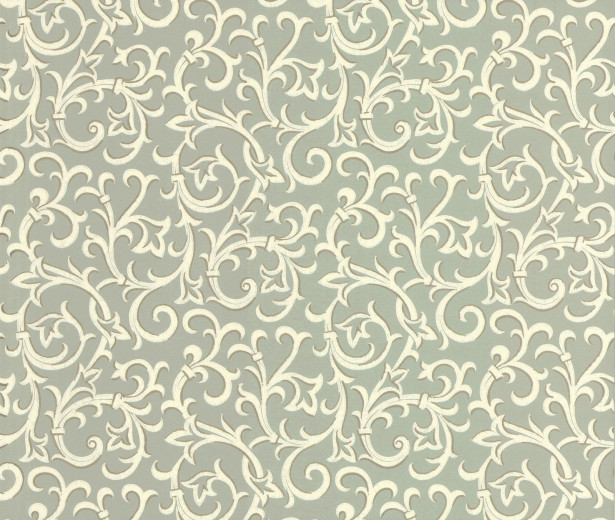 Tapetti 1838 Wallcoverings Brodsworth, sinivihreä, 0,52x10,05m