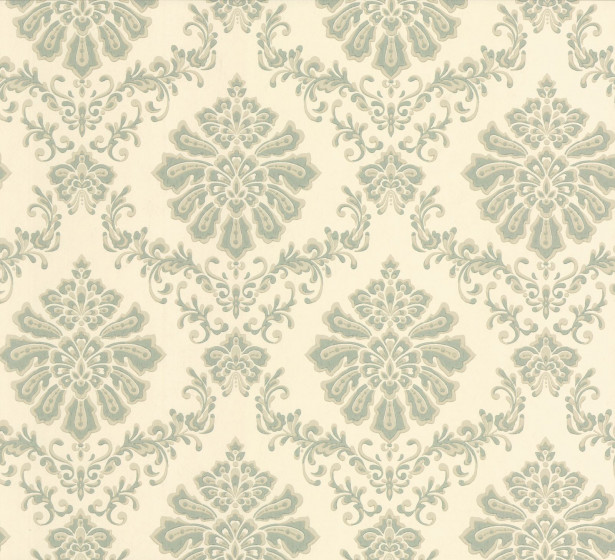 Tapetti 1838 Wallcoverings Broughton, sinivihreä, 0,52x10,05m