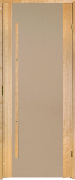 Saunan ovi Prosauna Sarastus, 8x19 , pronssin värinen lasi, tervaleppä