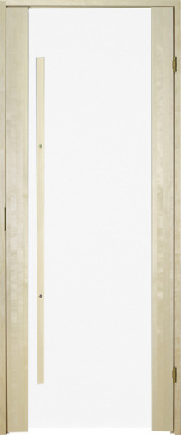 Saunan ovi Prosauna Sarastus, 8x19, kirkas lasi, haapa