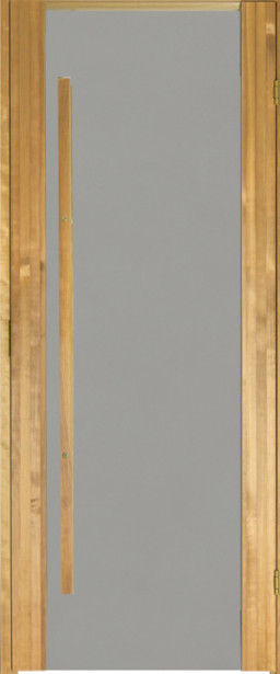 Saunan ovi Prosauna Sarastus, 7x19, harmaa lasi, lämpökäsitelty haapa
