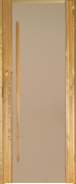 Saunan ovi Prosauna Sarastus, 7x19 , pronssin värinen lasi, lämpökäsitelty haapa