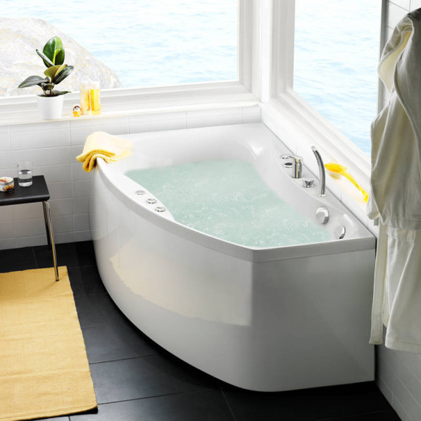 Poreamme Westerbergs Ocean 160R Comfort 2.0, akryyli, valkoinen, oikea