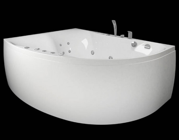 Kylpyamme Westerbergs Ocean 170R Duo 2.0, akryyli, valkoinen, oikea