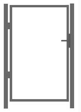 AB Polar käyntiportin sinkitty runko, korkeus 175 cm, leveys 100 cm