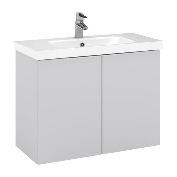 Allaskaappi pesualtaalla Temal Stella, 2 ovea, ultramatta vaaleanharmaa, eri kokoja