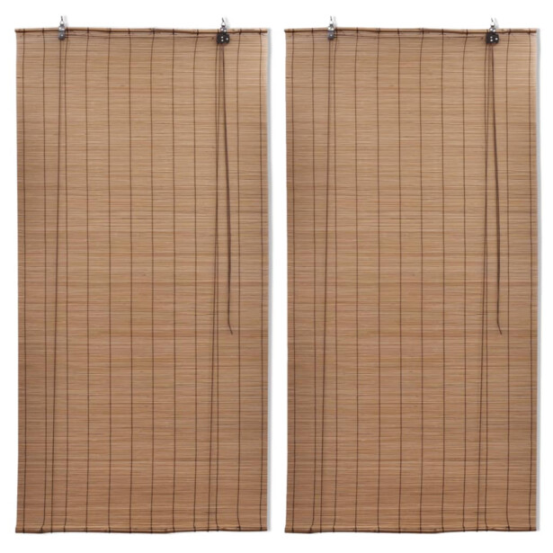 Bambu rullaverhot 2 kpl 80 x 160 cm ruskea