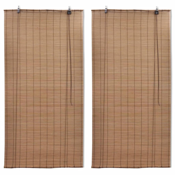 Bambu rullaverhot 2kpl 120 x 220 cm ruskea