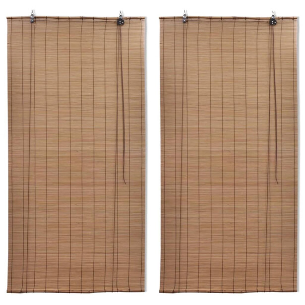 Bambu rullaverhot 2kpl 150 x 220 cm ruskea