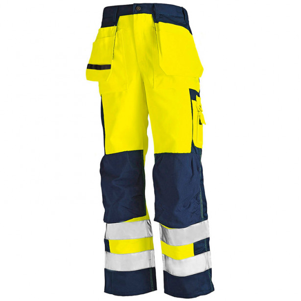 Riipputaskuhousut Blåkläder 1533 Highvis, keltainen/sininen