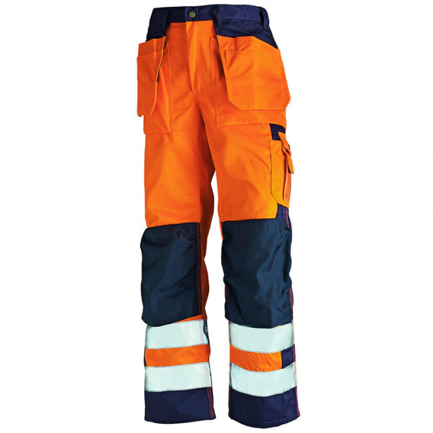 Riipputaskuhousut Blåkläder 1533 Highvis, oranssi/sininen