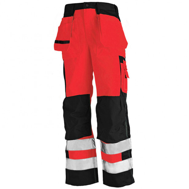 Riipputaskuhousut Blåkläder 1533 Highvis, punainen/musta