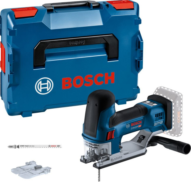 Akkupistosaha Bosch GST 18V-155 SC Solo, nuppikahva, 18V, ilman akkua + L-Boxx