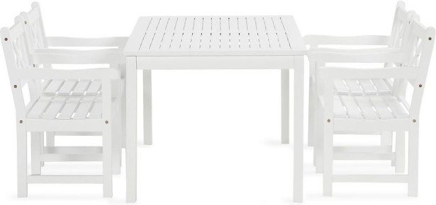 Ruokailuryhmä Oaxen 180cm + 4 ruokatuolia valk/akaasia