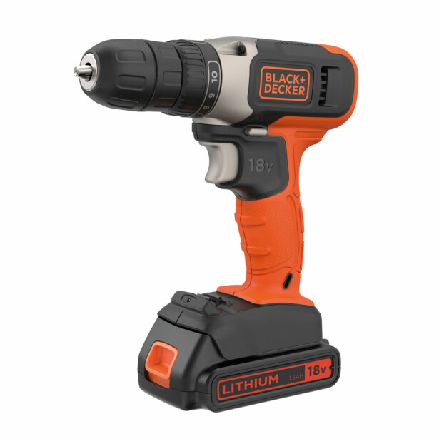 Akkuporakone Black+Decker BCD001C1, 18V, 1.5Ah akulla