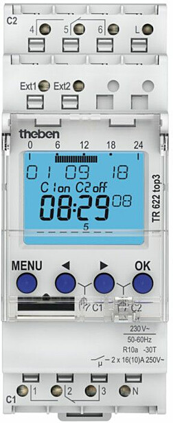 Digitaalinen kellokytkin Theben TR 622 Top3, viikko-ohjelmalla