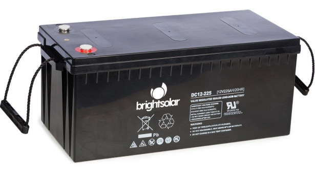 Akku Brightsolar DC12-225 AGM, 12V DC, huoltovapaa