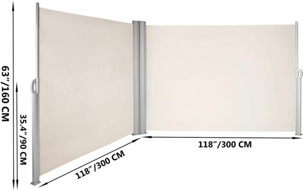 Sivumarkiisi Green Land, 180g, 160x600cm, beige