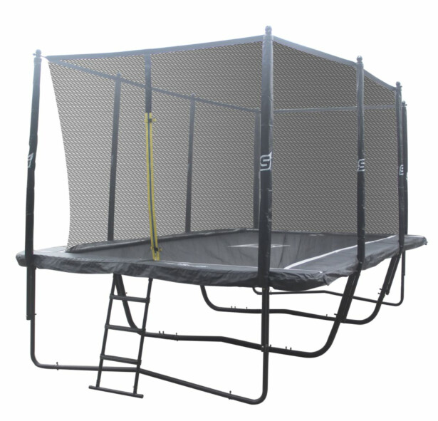 Trampoliini I-Sport Air Black, 5.2x3m, 120 jousta, turvaverkolla