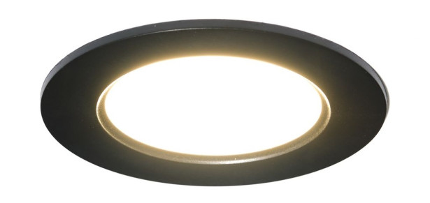 LED-alasvalo FTLIGHT Luce, 6W, 450lm, 3000K/4000K, IP44/IP20, upotettava, musta