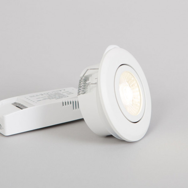 LED-alasvalo FTLIGHT Pallas, 6W, 450lm, IP44, 60°, himmennettävä, valkoinen