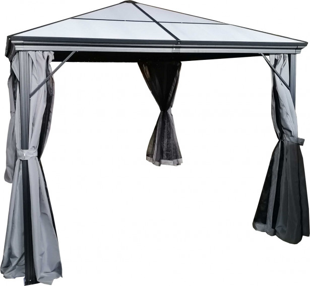 Paviljonki Aarni Premium, 3x3,6m, grafiitinharmaa