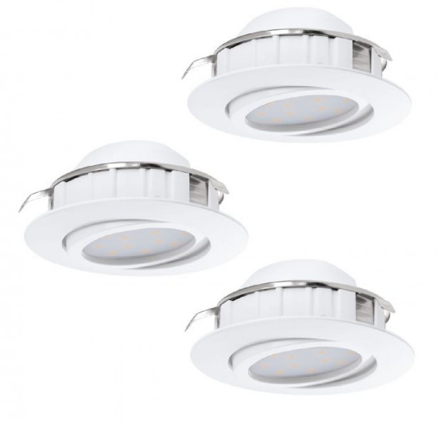 LED-alasvalosarja Eglo 3x6W, Ø84mm, valkoinen, himmennettävä 95857