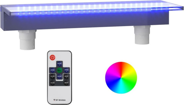 Vesiputous RGB LED-valoilla, akryyli.