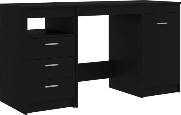 Työpöytä, musta, 140x50x76cm, lastulevy