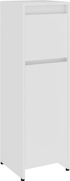 Kylpyhuonekaappi vetolaatikolla, valkoinen, 30x30x95cm, lastulevy