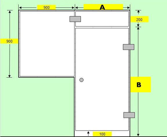 Saunan lasiseinä, ovi, lisäpala ja ikkuna 90x90cm, saranat sivulla, varastotuote nopealla toimituksella