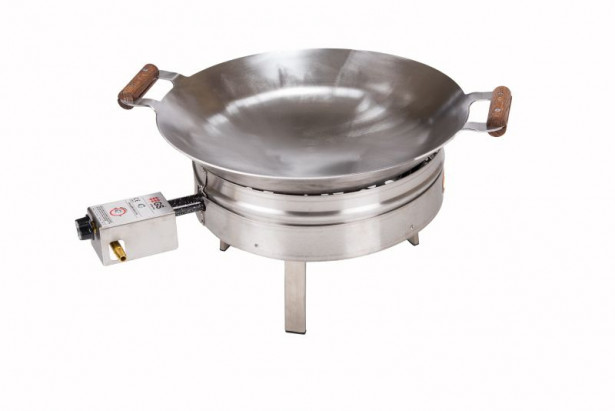 Wokkisetti GrillSymbol PRO-450-INOX Ø 45 cm D-300 kaasupoltin säädinletkusetti teräs