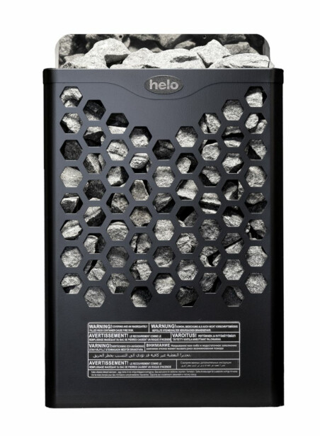 Sähkökiuas Helo Hanko 80 STJ, 8kW, 8-12m³, kiinteä ohjaus, musta