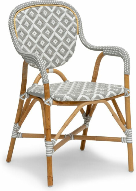 Tuoli Hillerstorp Holmenäs, 87x54x56cm, rottinki, harmaa