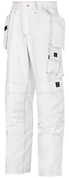 Maalarin housut Snickers Workwear 3275, valkoinen