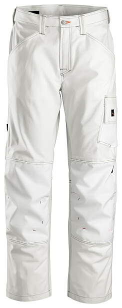 Maalarin housut Snickers Workwear 3375, polvisuojattu, valkoinen