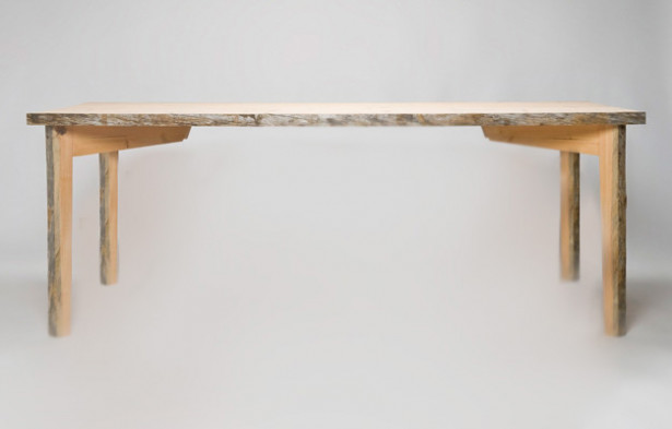 Pöytä Puavila, kelopuuta, puuvahattu, 2000x900x750mm