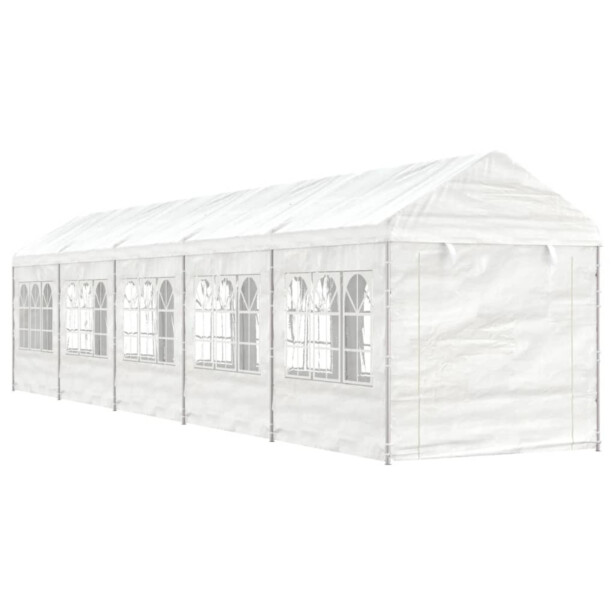 Huvimaja 11,15x2,28x2,6m, polyeteeni, valkoinen