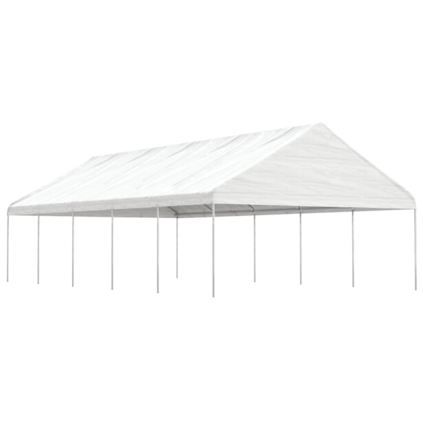 Huvimaja katolla valkoinen 11,15x5,88x3,75 m polyeteeni