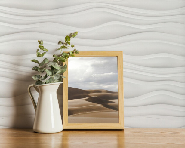 Sisustuslevy Innovera Décor Interlocking, Dunes, 25x610x610mm, PVC, valkoinen