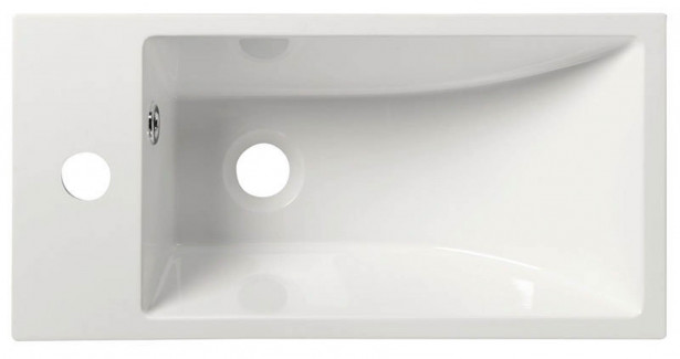 Pesuallas Interia Ariana SM012, komposiittikivi, vasenkätinen, 500 X 250 x 100 mm, valkoinen