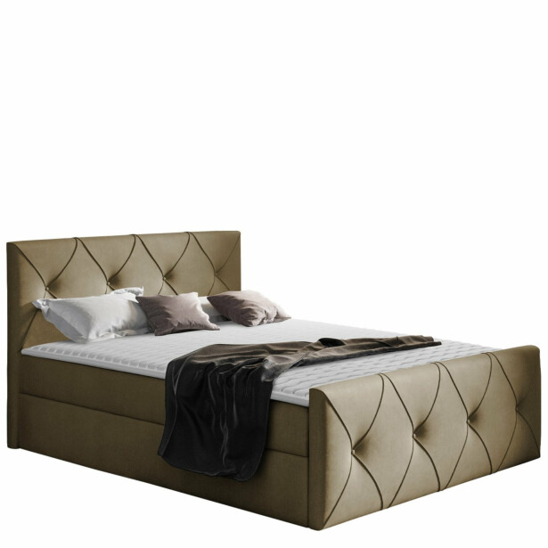 Jenkkisänky CRYSTAL LUX 120x200 + sijauspatja, beige (8135)