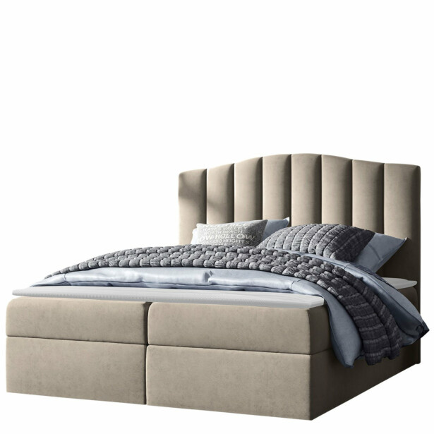 Jenkkisänky LINDOS 120x200 + sijauspatja, beige (9879)
