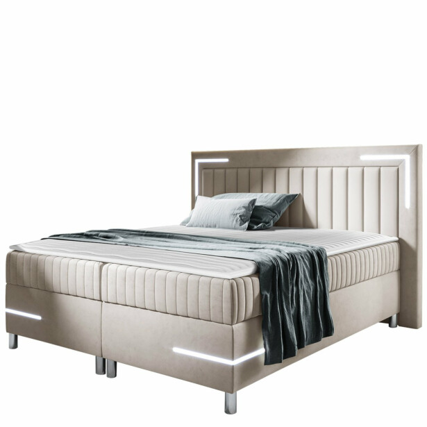 Jenkkisänky TANGO 3 120x200 + LED, beige (2981)