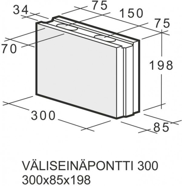 Väliseinäpontti Weber Kahi 300, 300x85x198mm, 1kpl