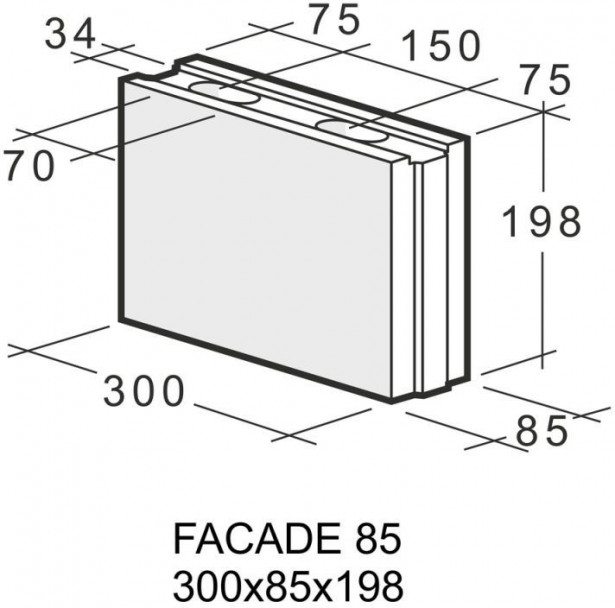 Kahi Facade 85, 300x85x198mm, 1kpl